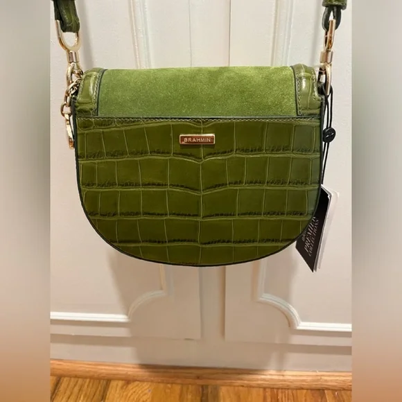 Brahmin Briar Fern Sylvan, Embroidered Green Crossbody Bag. Rare & Unique - Picture 2 of 8